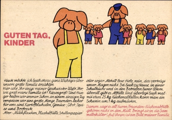 Timetable DDR Dewag Potsdam, pig family around 1970