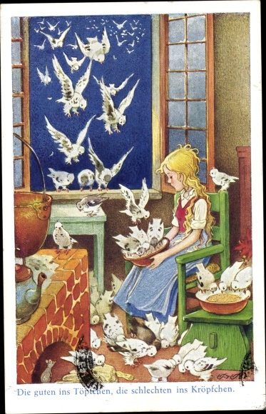 Artist PC Baumgarten, Fritz, Cinderella, Cinderella, Fairy Tales, Pigeons
