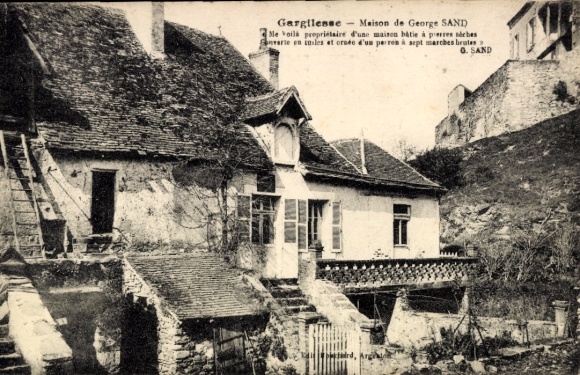 Postcard Gargilesse Indre, house of George Sand, s building, rural surroundings
