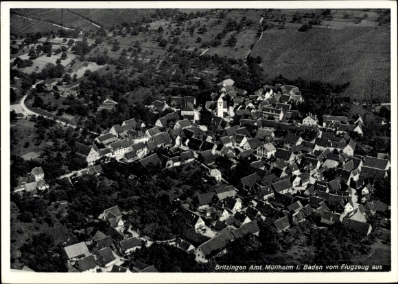 Postcard Britzingen Müllheim in Baden Black Forest, aerial photograph