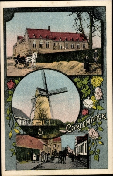 Ak Cortemarck Kortemark Westflandern, Windmühle, Ortsansichten