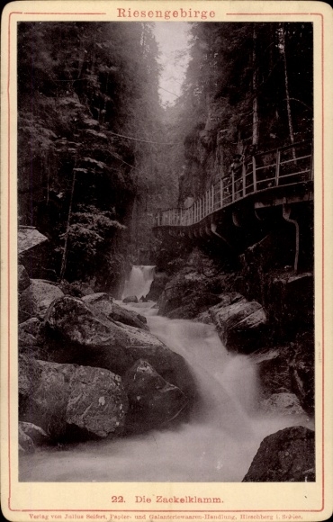 Kabinett Foto Szklarska Poręba Schreiberhau Riesengebirge Schlesien, Zackelklamm
