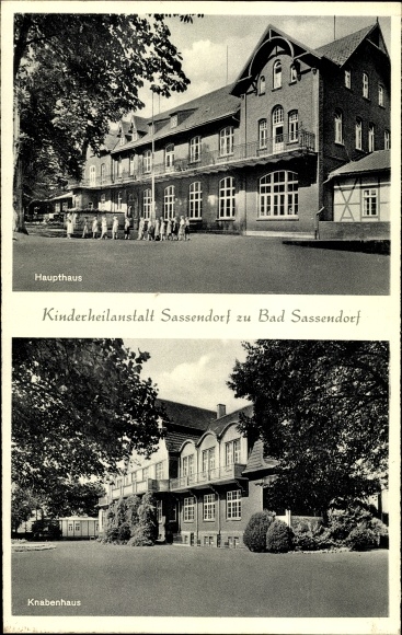 Postcard Bad Sassendorf in the district of Soest, children&#39;s sanatorium, main building, boys&#39; house