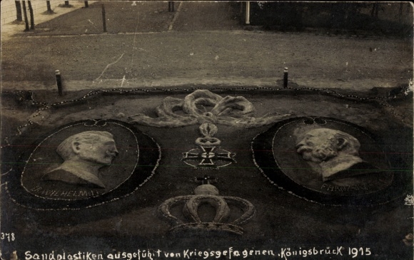 Photo Postcard Königsbrück in Upper Lusatia, sand sculptures made by prisoners of war in 1915