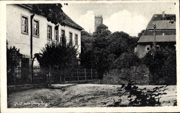 Ak Droyßig im Burgenlandkreis, Haus, Turm