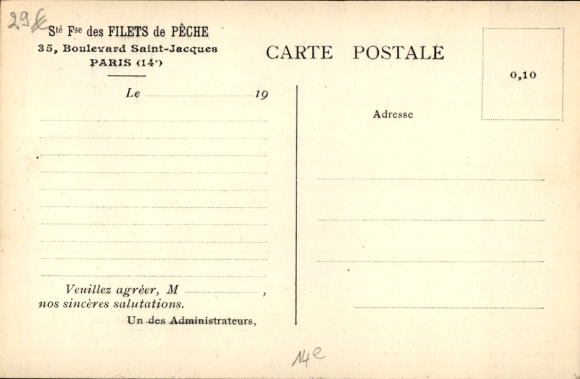 Ak Observatorium Parijs XIV, Boulevard Saint Jacques, Societe Francaise des Filets de Peche