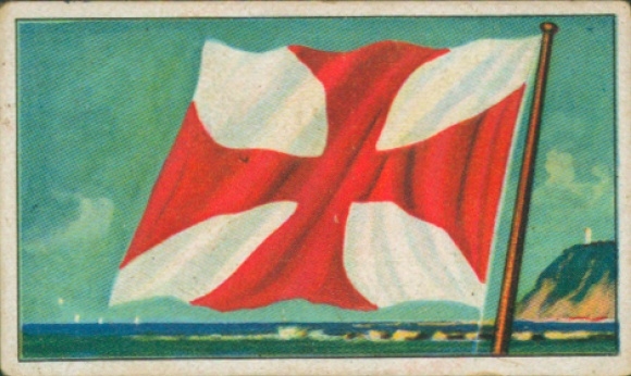 Verzamelbeeld van rederijvlaggen van de World Merchant Fleet 225, England, Leith, Hull & Hamburg Steam Packet Co