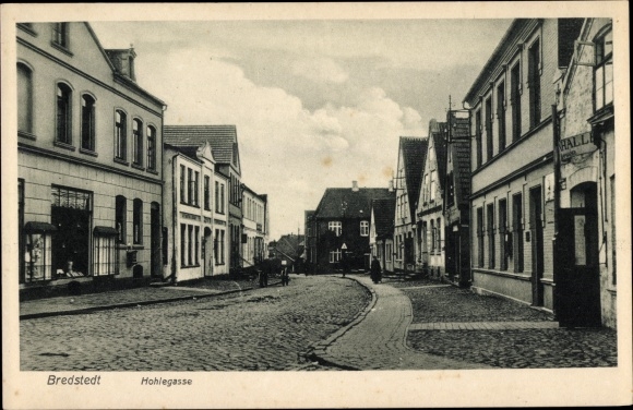 Postcard Bredstedt in Holstein North Friesland, Hohlegasse, shops