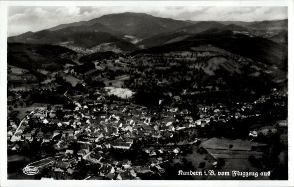Postcard Kandern in the Black Forest Baden, aerial photograph