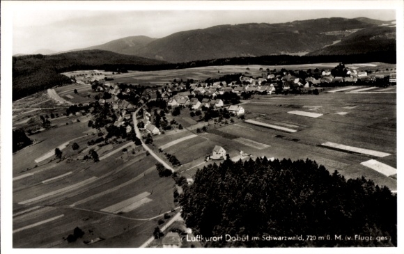 Postcard Dobel in the Black Forest, aerial photograph
