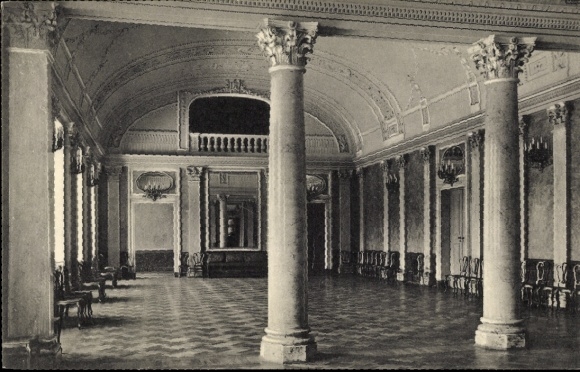 Postcard Meiningen in Thuringia, Ducal Castle, interior view, Marble Hall