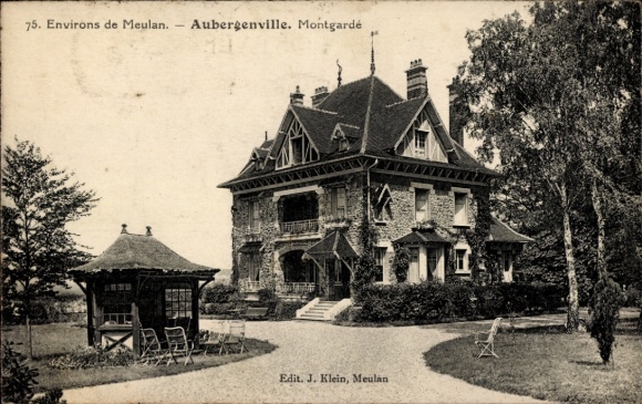 Ak Meulan en Yvelines, Historisches Gebäude, Umgebung, Garten und Weg