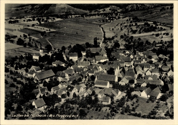 Postcard Laufen Sulzburg in the Black Forest, aerial photograph