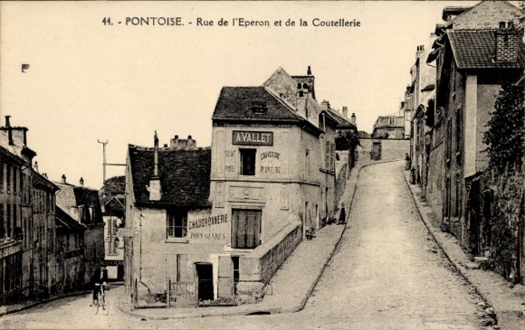 CPA Pontoise Val d'Oise, Rue de l'Eperon and de la Coutellerie