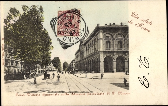 Postcard Turin Turin Piedmont, Corso Vittorio Emanuele with the railway station