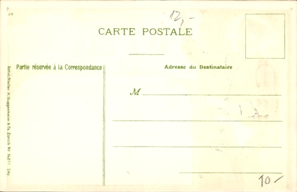 Embossed stamps Postcard Postman, French stamps