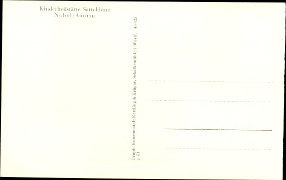 Postcard Nebel on the island of Amrum Nordfriesland, children&#39;s sanatorium Satteldüne