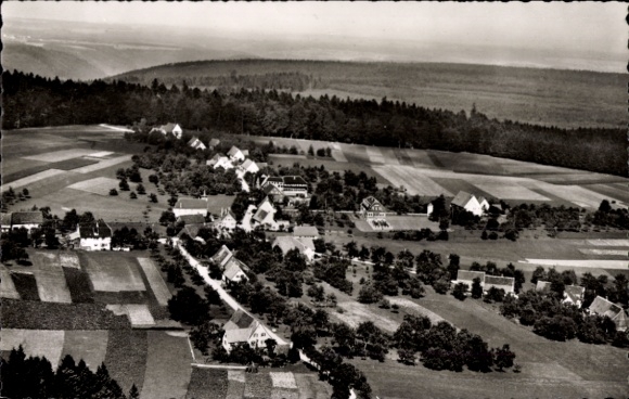Postcard Kälberbronn Pfalzgrafenweiler in the Black Forest, landscape with buildings, trees, fields, mountain air