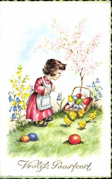Set of 50 AK Easter chicks, lambs, religion etc.