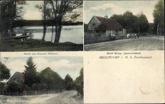 PC Neuendorf Löwenberger Land Brandenburg, inn, forester&#39;s office, large Ploetzsee