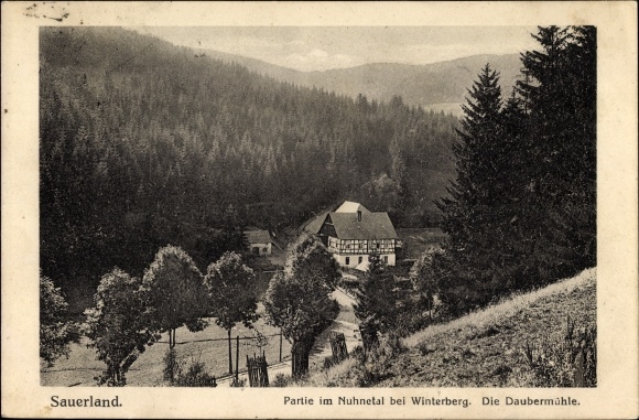 Postcard Winterberg in the Hochsauerland district, lot in the Nuhnetal, Daubermühle