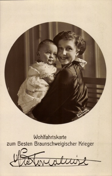 Ak Prinzessin Viktoria Luise von Preußen, Herzogin zu Braunschweig und Lüneburg mit Prinz, Wohlfahrt