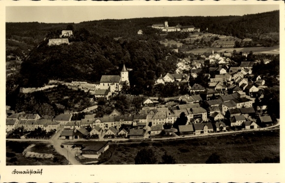 Postcard Donaustauf in the Upper Palatinate, aerial photograph