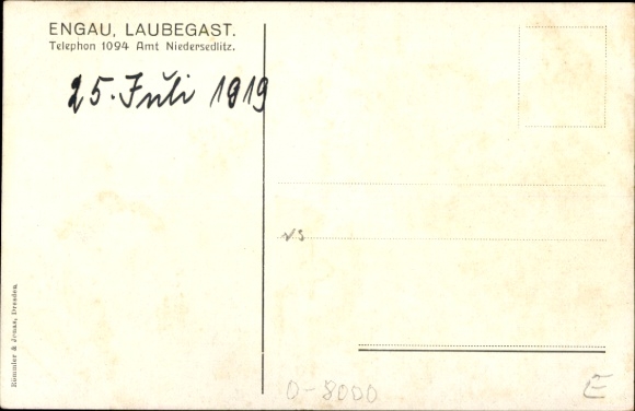 Postcard Dresden Laubegast Engau, portrait of Otto Engau in traditional costume