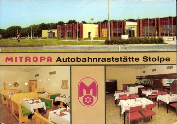 Ak Stolpe in Mecklenburg Vorpommern, Mitropa Autobahnraststätte, Innenansicht