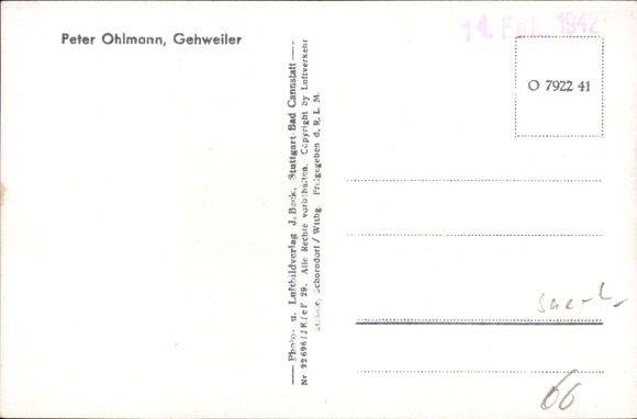 Postcard Gehweiler Wadern in Saarland, aerial photograph