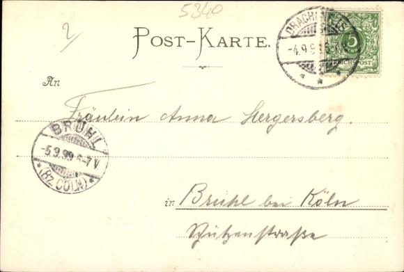 Moonlight Postcard Rolandseck Remagen am Rhein, Siebengebirge