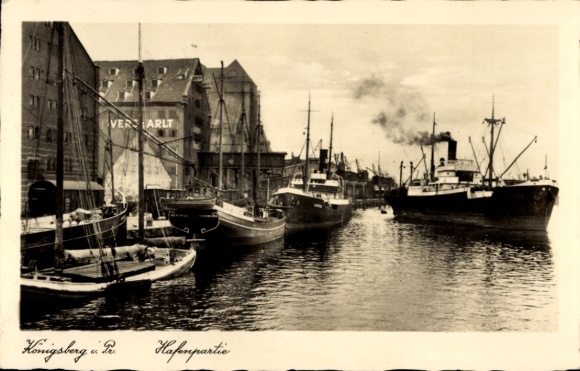 Ak Kaliningrad Königsberg Ostpreußen, Hafen, Dampfer