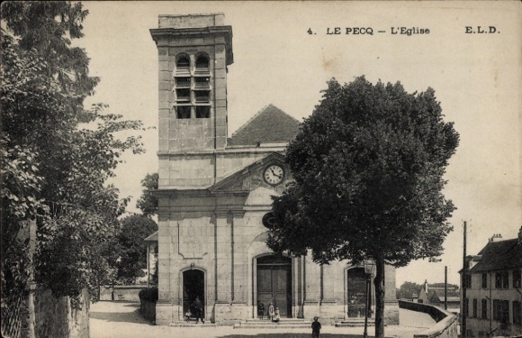 Postcard Le Pecq Yvelines, The Church