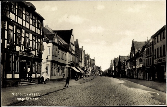 Ak Nienburg an der Weser, Lange Straße