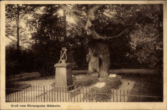 Postcard Wöbbelin Mecklenburg, grain grave