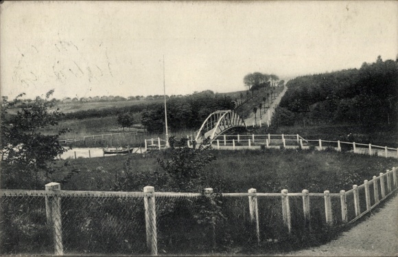 PC Preetz in Holstein, view from Wehrberg to the Schwentine Bridge