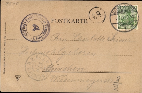 Artist PC Biese, C., Baden Baden in the Black Forest, on the Yburg