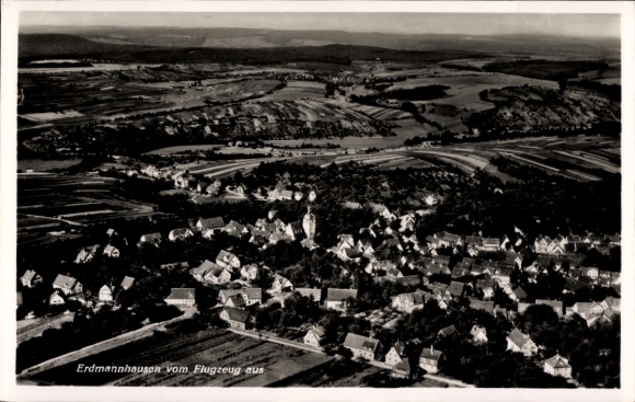 Postcard Erdmannhausen in Württemberg, aerial photograph