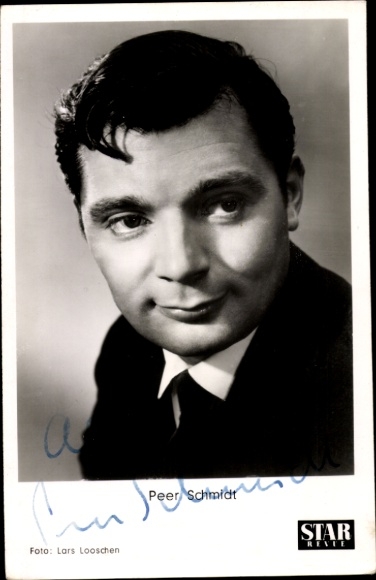 Postcard actor Peer Schmidt, portrait, autograph