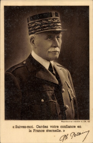 Maximum KP Generale Philippe Pétain, Cytat: Za mną