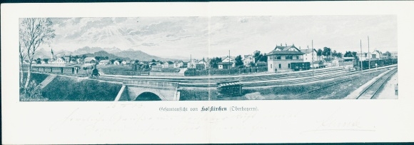 Klapp Postcard Holzkirchen in Upper Bavaria, total view