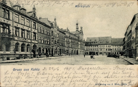 Ak Kahla in Thüringen, Marktplatz
