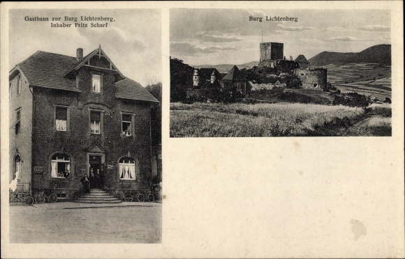 Postcard Thallichtenberg in der Pfalz, Lichtenberg Castle, Inn zur Lichtenberg Castle