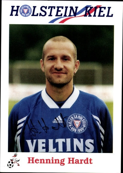 Autograph card footballer Henning Hardt, Holstein Kiel, autograph