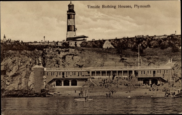 Postcard Plymouth Devon South West England, Tinside Bathing Houses