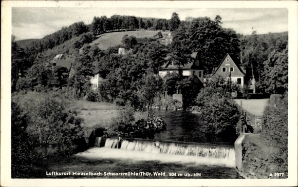 Ak Meuselbach Schwarzmühle Schwarzatal in Thüringen, stuw, gedeeltelijk zicht