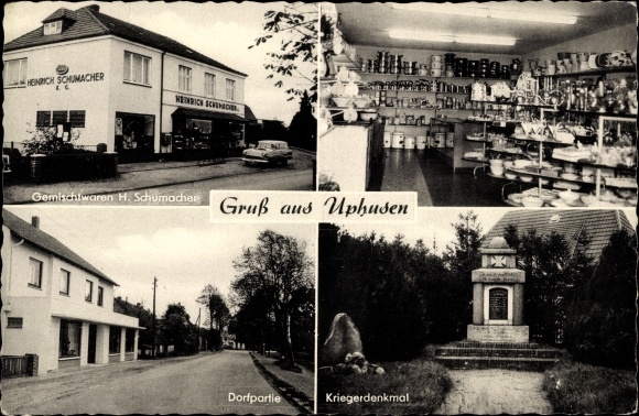 PC Uphusen Achim near Bremen, war memorial, village party, general store
