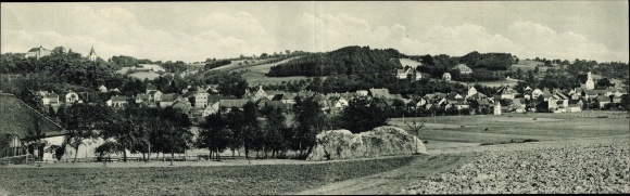 Folding PC Ortenburg Niederbayern, panorama of the village