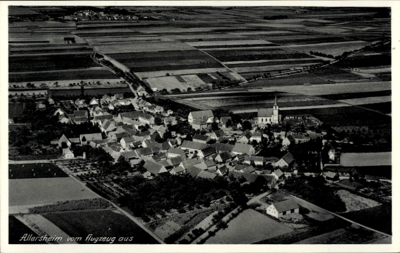 Postcard Allersheim Giebelstadt in Lower Franconia, aerial photograph