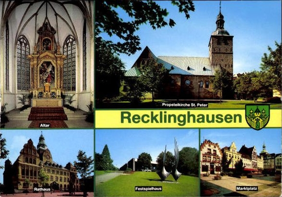 10 alte Ak Recklinghausen in Westfalen, diverse Ansichten